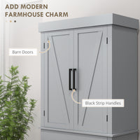 72" Farmhouse Kitchen Cabinet, Kitchen Pantry Cabinet with 4 Barn Doors, Drawer, Adjustable Shelves, Grey