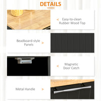 Rolling Kitchen Island, Kitchen Cart on Wheels with 2 Storage Drawers, 2 Door Cabinets and Towel Rack for Dining Room (Black, 2-Doors)