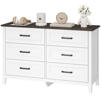 Wide Dresser for Bedroom with 6 Drawers Storage Chest of Drawers for Living Room, Closet, Laundry, Entryway