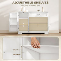 44" Modern Kitchen Storage Cabinet with Drawer, Adjustable Shelves, Small Kitchen Pantry with Door Racks, White