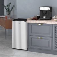 Compact Refrigerator, Mini Fridge with Freezer, Adjustable Shelf, Mechanical Thermostat and Reversible Door, Silver
