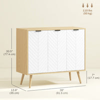Modern Sideboard and Buffet, Dining Room Cabinet with Adjustable Shelves for Kitchen, Living Room, Natural