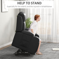 Electric Lift Chair for Elderly, Power Recliner with Footrest, Remote Control, Cup Holders for Living Room, Grey