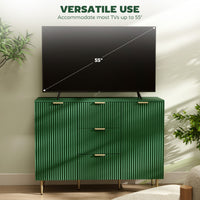 Modern Kitchen Storage Cabinet, Sideboard Buffet Cabinet w/ 3 Drawers and Adjustable Shelves for Kitchen Hallway, Green