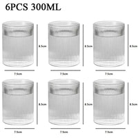1/2/4/6pcs Vertical Pattern Cup Creative Japanese Glass Wine Juice Drink Coffee Handmade Clear Drinkware Shot Glasses Whiskey