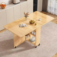 Solid wood folding dining table small household dining table multifunctional rectangular movable folding table