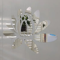 Lotus 3D Mirror Wall Sticker Home Living Room Bedroom Office Hallway Wall Decorations Acrylic Mirror Reflective Wall Sticker