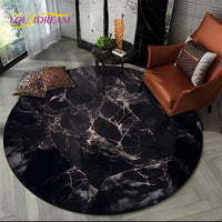 Luxurious Colour Marble Blue Green Gold Round Carpet Rug for Living Room Bedroom Sofa Decor,Kid Area Rug Non-slip Floor Mat Gift