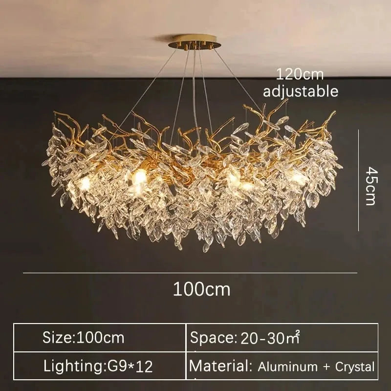 Modern Luxury Home Decor Crystal Chandelier For Kitchen Island Dining Tables Living Rooms Pendant Lamps Indoor Lighting Fixture