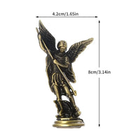 Christian Saint Michael FigurineThe Archangel Defeating Satan Guardian Statues Zinc Alloy Ctafts For Home Room Tabletop Desktop