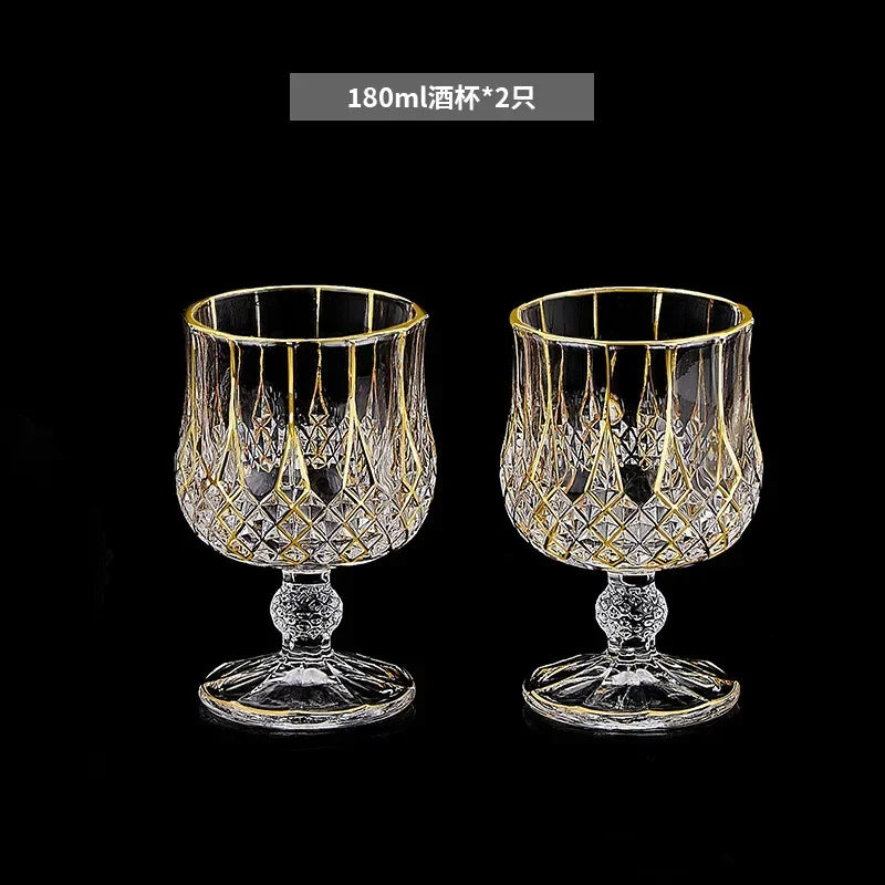 European classical crystal glass liquor bottle foreign wine glass household whiskey glass set spirits glass wine set