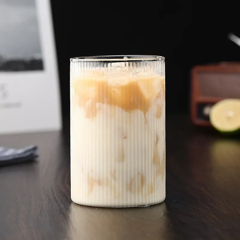 1/2/4/6pcs Vertical Pattern Cup Creative Japanese Glass Wine Juice Drink Coffee Handmade Clear Drinkware Shot Glasses Whiskey