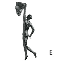 Athlete Rock Climbing Resin Background Wall Hanging Decoration, Sculpture Statue, Retro Figures, Present Decor New 2023