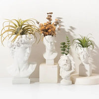 David Creative Portrait Vase Human Head Flower Vases Decorative Ornaments Resin David Home Flowers Art Decor