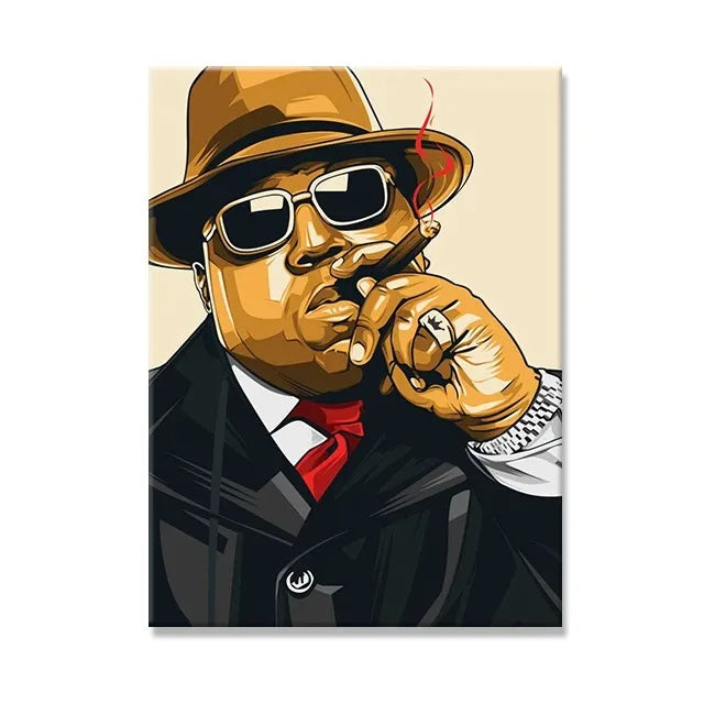 West Coast Rappers Canvas Print Pictures Notorious BIG Biggie Tupac Posters Famous Hip Hop Singer Wall Art Mural Home Decor