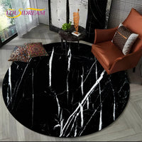 Luxurious Colour Marble Blue Green Gold Round Carpet Rug for Living Room Bedroom Sofa Decor,Kid Area Rug Non-slip Floor Mat Gift