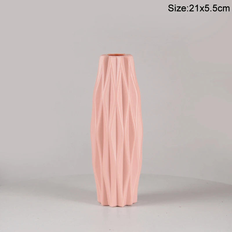Modern Flower Vase Plastic Flower Bouquet Pot Basket Nordic Home Living Room Decoration Ornament Dinner Table Flower Arrangement