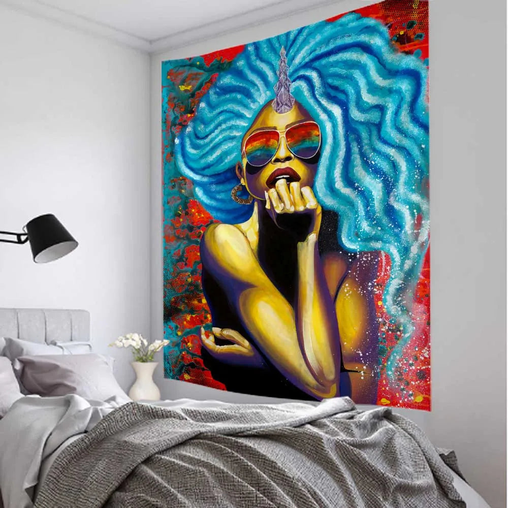 Hippie Wall Big Tapestry Wall Hanging Psychedelic Smoke Cool Girl Art Mystic Kawaii Room Decor Mandala Yoga Picnic Mat Sheet