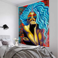 Hippie Wall Big Tapestry Wall Hanging Psychedelic Smoke Cool Girl Art Mystic Kawaii Room Decor Mandala Yoga Picnic Mat Sheet