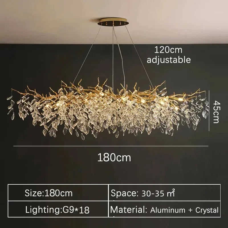Modern Luxury Home Decor Crystal Chandelier For Kitchen Island Dining Tables Living Rooms Pendant Lamps Indoor Lighting Fixture