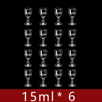 6pcs Mini Wine Cups Set 10/15/25ml Shot Glass Transparent Drinkware Tall Foot Goblet Liquor Spirits Glasses Drinking Cups