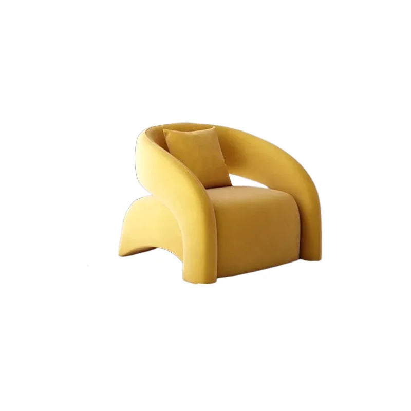 Modern European style lazy single sofa, simple style leisure chair, light luxury high-end sofa chair, frosted velvet fabric