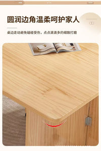 Solid wood folding dining table small household dining table multifunctional rectangular movable folding table