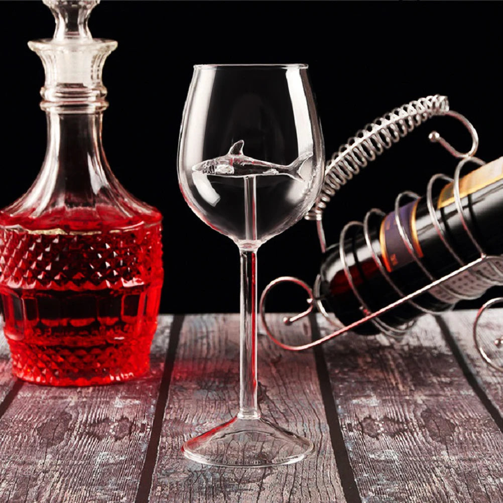 300ml Glass Cup European Crystal Shark Red Wine Cup Wine Bottle High Heel Shark Red Wine Cup Wedding Party Gift