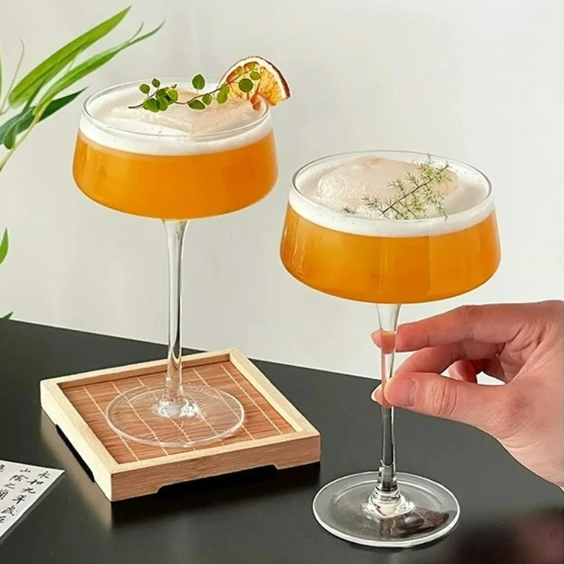 Creative Cocktail Glasses Cup Japanese Style Tower Glass Cup Red Wine Goblet Fruit Wine Cups Martini Glasses Bar Kitchen Tools