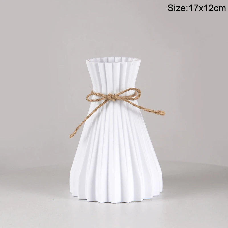 Modern Flower Vase Plastic Flower Bouquet Pot Basket Nordic Home Living Room Decoration Ornament Dinner Table Flower Arrangement