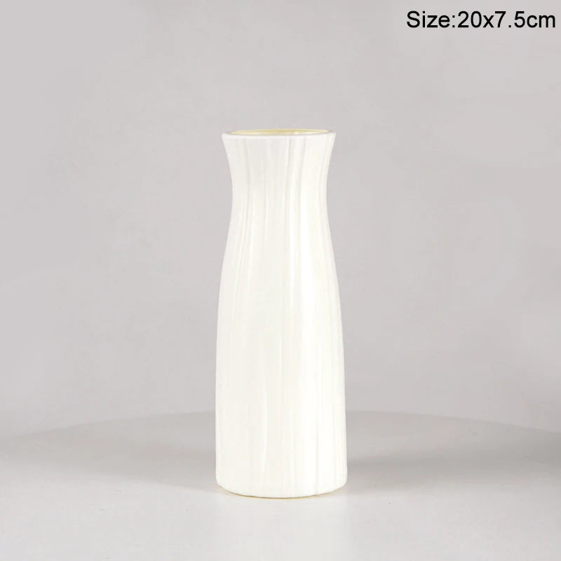 Modern Flower Vase Plastic Flower Bouquet Pot Basket Nordic Home Living Room Decoration Ornament Dinner Table Flower Arrangement