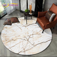 Luxurious Colour Marble Blue Green Gold Round Carpet Rug for Living Room Bedroom Sofa Decor,Kid Area Rug Non-slip Floor Mat Gift