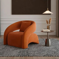 Modern European style lazy single sofa, simple style leisure chair, light luxury high-end sofa chair, frosted velvet fabric