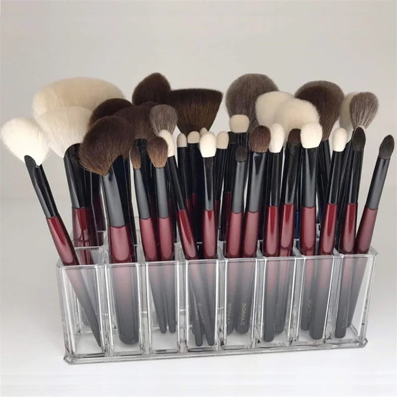 24 Slots Makeup Brush Organizer Acrylic Lipstick Organizer Cosmetic Storage Makeup Lipgloss Display Box Makeup Brushes Storage