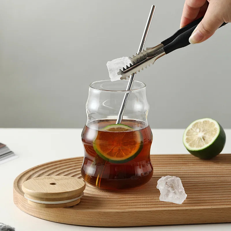 YWDL 1/2pcs 500ml Glass Tumblers Cups With Straw Mason Jar Clear Juice Coffee Milk Cup With Bamboo Lids Drinkware