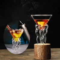 Creative Cocktail Glass Thorn Fish-Shaped Goblet Glass Bar KTV Nightclub Party Drinking Cup Octopus Bird-Shaped Wine Juice Cup