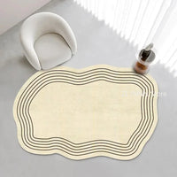 Cream Color Irregular Oval Carpets for Living Room Children Bedroom Rug Ins Soft Fluffy Bedside Rugs Short Plush Large Area Mats