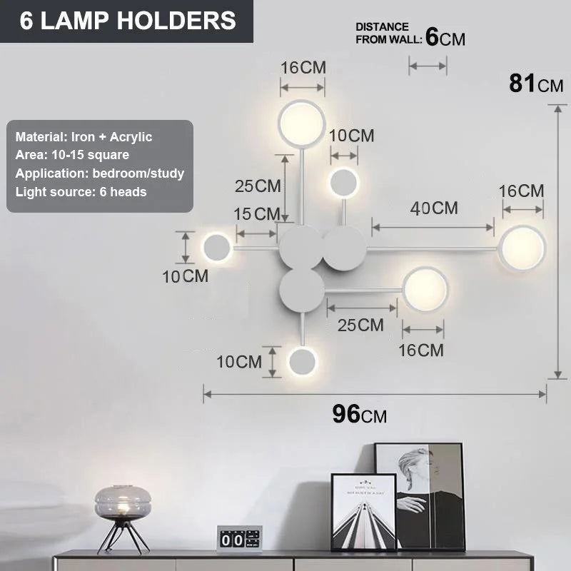 Nordic Modern Wall Lamp Led Minimalist Wall Light  Living Room Bedroom Staircase Light Home Decoration Bedside Wall Sconce Lamps