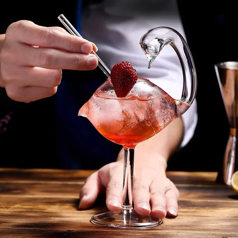Creative Cocktail Glass Thorn Fish-Shaped Goblet Glass Bar KTV Nightclub Party Drinking Cup Octopus Bird-Shaped Wine Juice Cup
