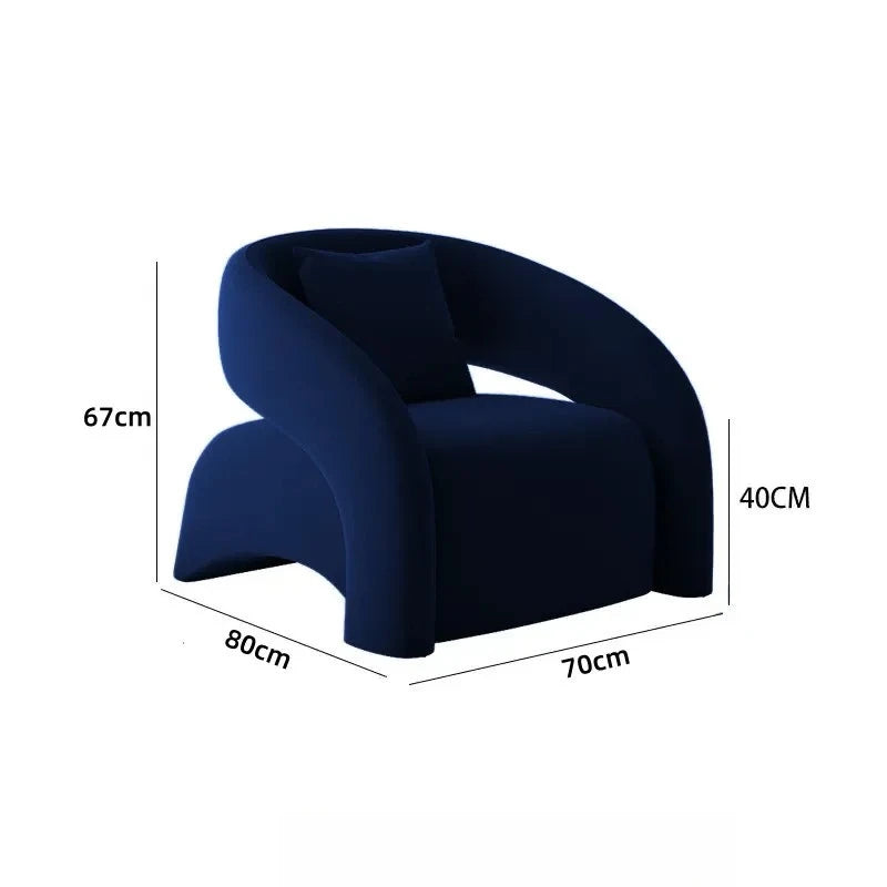Modern European style lazy single sofa, simple style leisure chair, light luxury high-end sofa chair, frosted velvet fabric