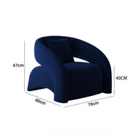 Modern European style lazy single sofa, simple style leisure chair, light luxury high-end sofa chair, frosted velvet fabric