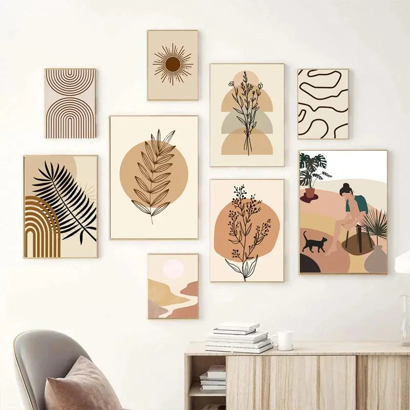 Abstract Paintings Lines Botanical Boho Posters Picture Canvas Painting Matisse Character Landscape Wall Art Room Decor Poster