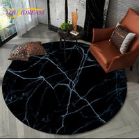 Luxurious Colour Marble Blue Green Gold Round Carpet Rug for Living Room Bedroom Sofa Decor,Kid Area Rug Non-slip Floor Mat Gift