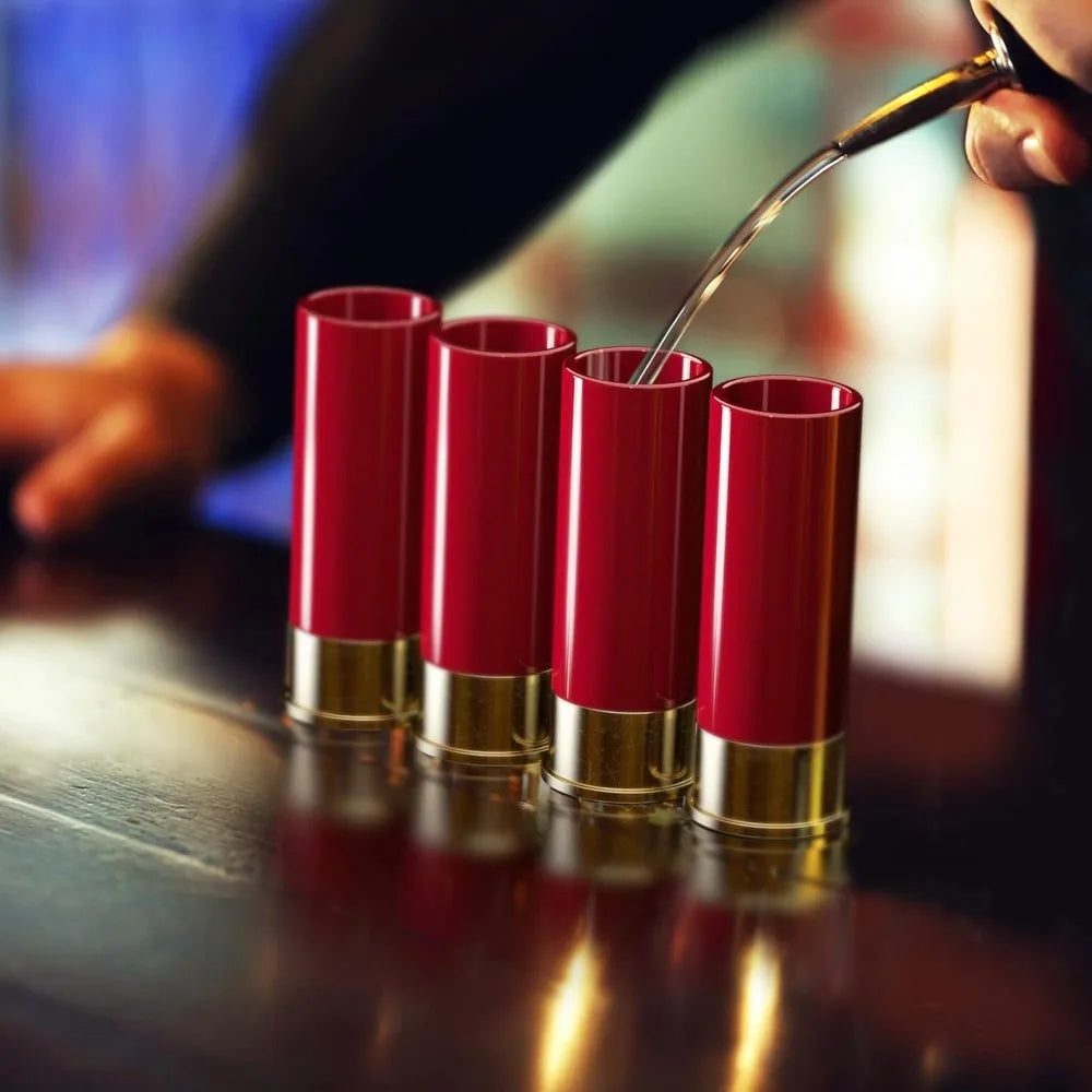 50ml/2ozDrinking Cups 4pcs High Quality Plastic Bullet Shaped Drinking Cups Shotgun Bullet Wine Glasses Party Cocktails BPA Free