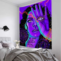 Hippie Wall Big Tapestry Wall Hanging Psychedelic Smoke Cool Girl Art Mystic Kawaii Room Decor Mandala Yoga Picnic Mat Sheet