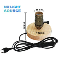 Vintage Lamp Holder E27 Socket 85-265V Lampholder LED Lamp Retro Wood Base Napkin Table Desk Lamp Edison Bulb Light Fixture
