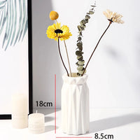 Striped Ceramic-Like Plastic Vase for Flowers, Decorative Floral Arrangement Display, Creative Little Flower Vase