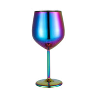 500ML Stainless Steel Goblet Red Wine Cocktail Glass Unbreakable Metal Tall Champagne Glass Bar KTV European Style Goblet Glass
