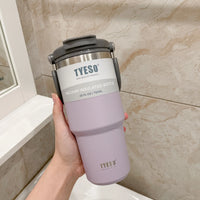 600ml 750ml 900ml Coffee Cup Thermal Vacuum Mug Stainless Steel Non-slip Leak-Proof Thermos Insulated Cup Milk Tea Water Bottle