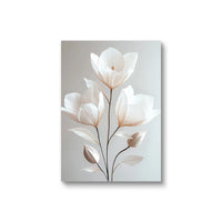 1PC/3PCS Frameless Nordic Beige Peony Flowers Canvas Painting Modern Floral Botanical Posters Aesthetic Wall Art Home Decoration